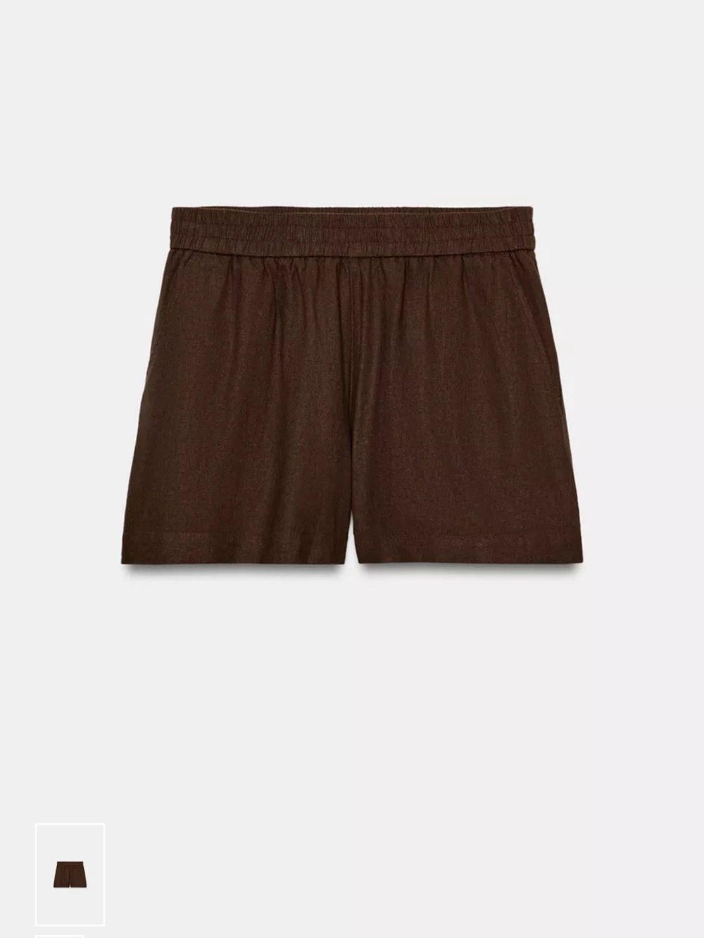 Zara Brown Elastic-Waist Shorts